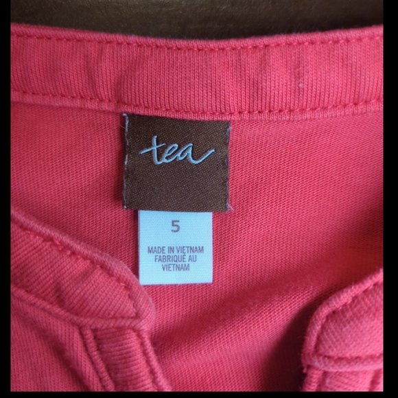 5 Tea Collection Pomegranate Embroidered Henley Dress Pink - Picture 8 of 10